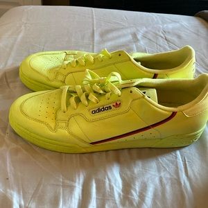 Adidas, size 13 lime green in great condition only worn twice.